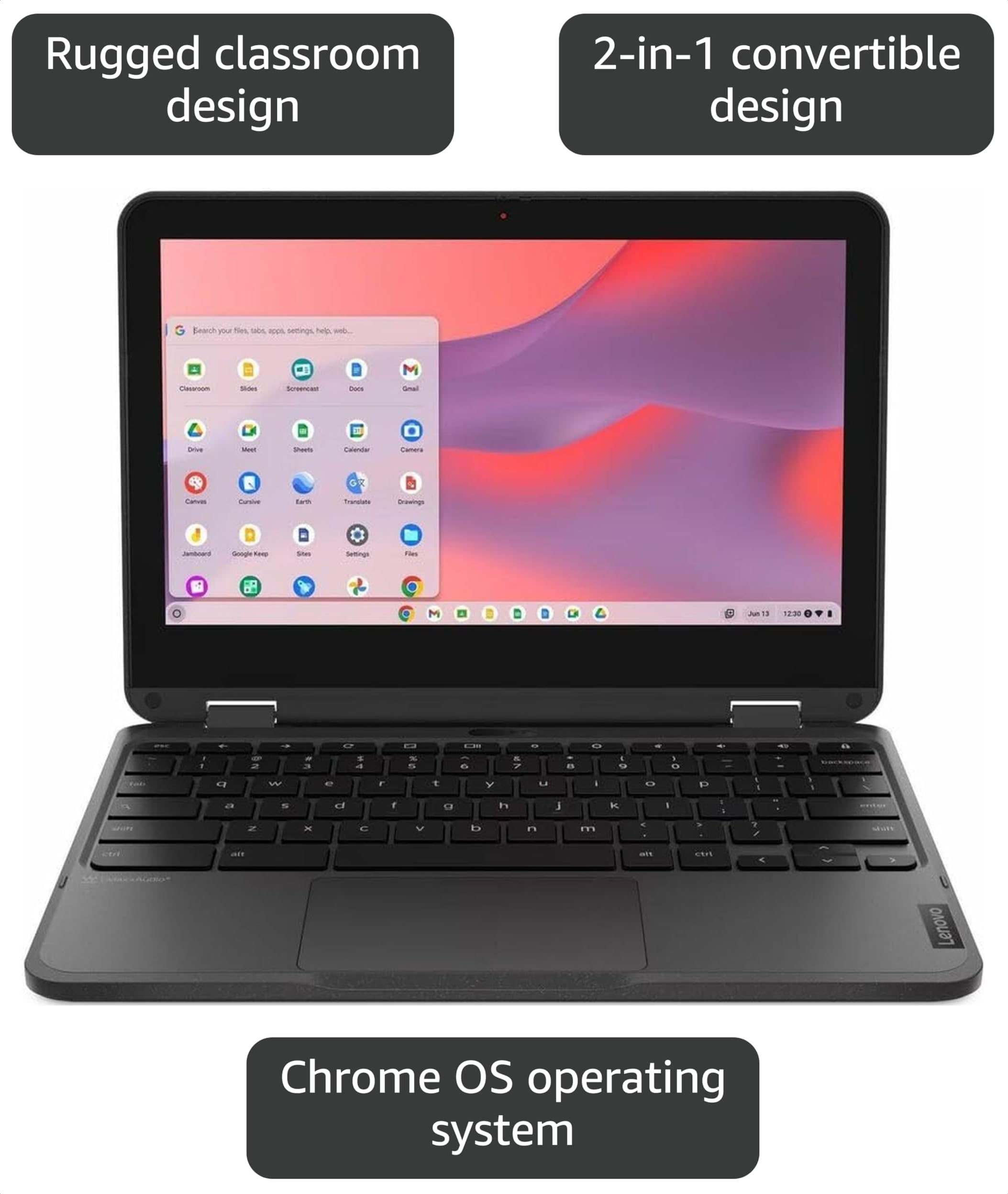 Amazon.com: Lenovo 500e Chromebook Gen 4s 83L40001US 11.6